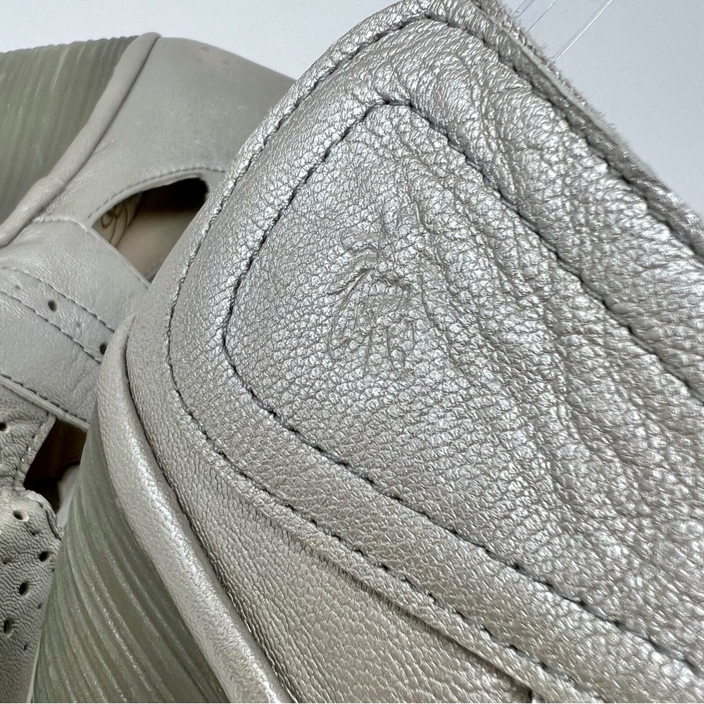 Fly London Silver Leather Wedge Mary Jane - Picture 6 of 12